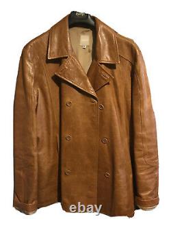VINTAGE VERSACE VERSUS leather Jacket TAN SLIGHT MARK ON SIDE (VG Condition)