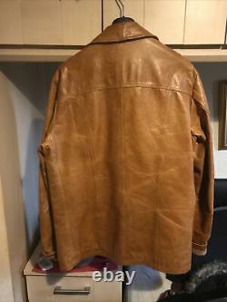 VINTAGE VERSACE VERSUS leather Jacket TAN SLIGHT MARK ON SIDE (VG Condition)