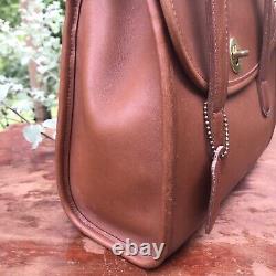 VTG 90s Coach Belmont Satchel 9088 British Tan Leather Pocketbook Purse Handbag