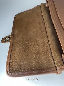 VTG Coach Willis British Tan Leather CrossBody Flap Bag Purse 9927 Top Handle