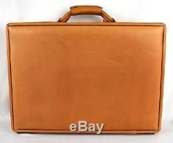 VTG HARTMANN Rare 4 Slim Belting Leather Attache Briefcase Case CEO Bag Tan