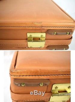 VTG HARTMANN Rare 4 Slim Belting Leather Attache Briefcase Case CEO Bag Tan