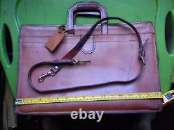 VTG Hartmann American tan Belting Leather Attache Briefcase With Strap 3