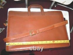 VTG Hartmann American tan Belting Leather Attache Briefcase With Strap 6
