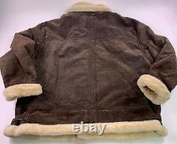 VTG Men's Phat Farm Leather Jacket Brown Beige Tan Winter Coat XX Large 5XL XXL