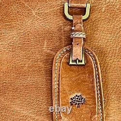 VTG Mulberry Tan Pebbled Leather Adjustable Crossbody Brass Zippered Bag Purse