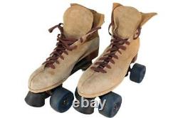 VTG Tan Suede Roller Skates Riedell Vintage 130L Sz 8 A Road Skates