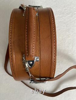 Vachetta Tan Leather Hat Box / Crossbody/ Travel Case Vintage GUC
