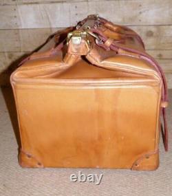 Vintage 1950s Large Tan Leather Travel Bag / Case By SWAINE ADENEY LONDON