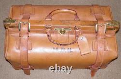 Vintage 1950s Large Tan Leather Travel Bag / Case By SWAINE ADENEY LONDON