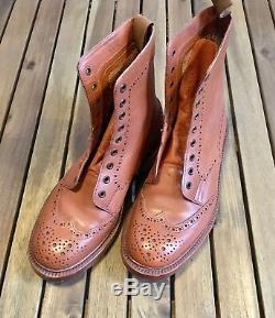 Vintage 1950s Trickers Brogue Tan Leather Country Boots