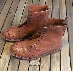 Vintage 1950s Trickers Brogue Tan Leather Country Boots