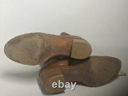 Vintage 1970s Frye Tall Leather Boots Women Saddle Tan 5585 Size 5 Black Label