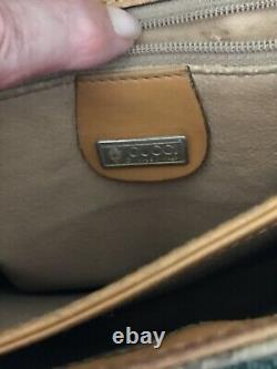 Vintage 1980s Gucci Tan monogrammed Crossbody Leather Bag