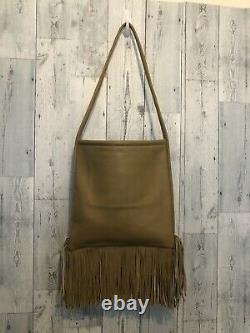 Vintage 60s Leather Boho Fringe Tan Bonnie Cashin Carry Coach Hand Bag Purse 17
