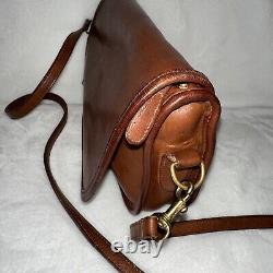 Vintage 90's COACH Ritchie Bag 9937 British Tan Leather Saddle Flap Crossbody
