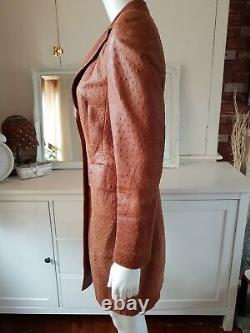 Vintage 90 s Escada stunning brown tan leather coat size 36