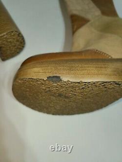 Vintage 90's STEVE MADDEN Tan Leather Fur Patchwork Chunky Platform Boots 6.5