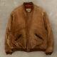 Vintage 90s Chevignon Leather Bomber Jacket XL Men's Tan Brown
