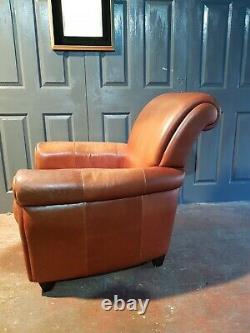 Vintage Antique Barker And Stonehouse Tan Leather Armchair