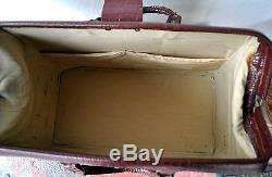 Vintage Antique Large Tan Croc Leather Doctors/Tool Bag Briefcase Superb Rare