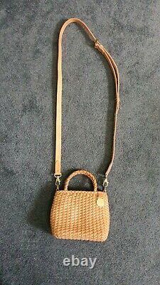 Vintage Authentic Mulberry Tan Woven Leather Mini Bag V. G. C
