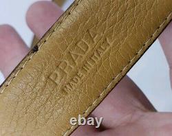 Vintage Authentic PRADA Women`s Tan Leather Belt 1C 1701 85/34