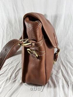 Vintage Authentic Tan Leather Briefcase Messenger Bag
