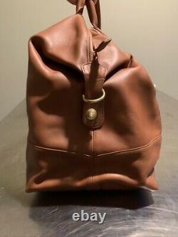 Vintage Authentic Tan Leather Coach Cabin Duffle Bag (Large No. 503)
