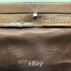 Vintage BOTTEGA VENETA Tan Intrecciato Woven Clutch Purse Bag Made in Italy