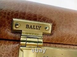 Vintage Bally Tan Brown Grain Leather Briefcase In need of repairs