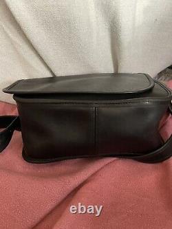 Vintage Black Glove Tanned Leather Coach Saddle Bag Made In USA