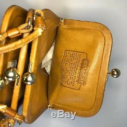 Vintage Bonnie Cashin Coach Double Kisslock Tan/ Glove Leather Swing Purse Nice