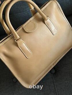 Vintage Bonnie Cashin For Meyers Slim Satchel Handbag Briefcase Tan Leather