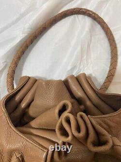 Vintage Bottega Veneta Tan Leather Intrecciato Shoulder Bag