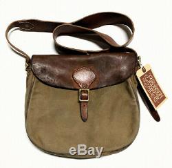 Vintage Bronson Vegetable Tanned Leather Canvas Messager Bag Men Crossbody Bag