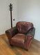 Vintage Brown Tan Leather Club Chair Armchair Tub DISTRESSED 30 Yr old Comfy