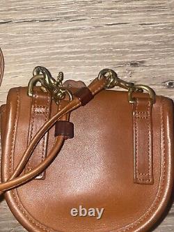 Vintage COACH British Tan Leather Mini Belt or Crossbody Bag turn lock