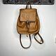 Vintage COACH Legacy Tan Brown Leather Drawstring Backpack #9858