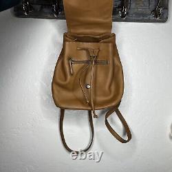 Vintage COACH Legacy Tan Brown Leather Drawstring Backpack #9858