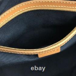 Vintage Celine Cylinder Blue/tan Suede Leather Handbag