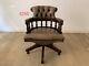 Vintage Chesterfield Captains Chair Hillcrest Tilt and Raise Tanned Leather