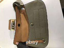 Vintage Christian Dior Columbus Green & Tan Shoulder Bag with Matching Purse