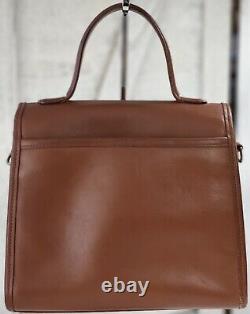 Vintage Coach 9977 Manor British Tan Leather Satchel Handbag Purse Strap Charm