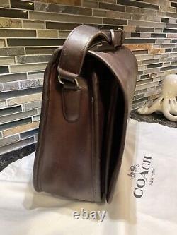 Vintage Coach Bag Ranch Bag Glove Tanned Leather USA Mahogany Brown 9852