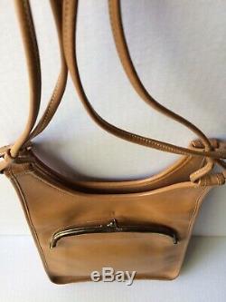 Vintage Coach Bonnie Cashin British Tan Caramel Leather Kisslock Bag Purse Rare