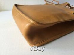 Vintage Coach Bonnie Cashin British Tan Caramel Leather Kisslock Bag Purse Rare