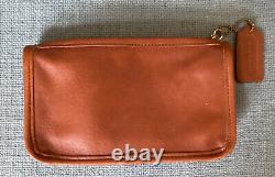 Vintage Coach Chunky Case Makeup Bag Cosmetic Pouch British Tan Leather 7165 EUC