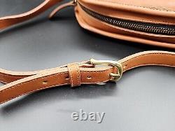 Vintage Coach Cooper Zip Geometric Crossbody Bag British Tan Leather 9922 RARE