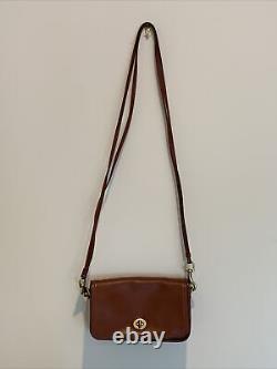 Vintage Coach Legacy Penny Purse Tan Leather Flap Crossbody Turnlock Convertable